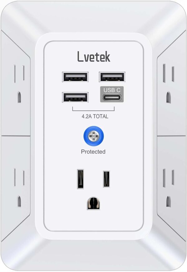 5 Outlet Surge Protector Wall Charger With 4 Usb Ports.jpg