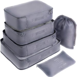 Adwaita 6 Set Packing Cubes Travel Luggage Packing Organizers Grey.jpg