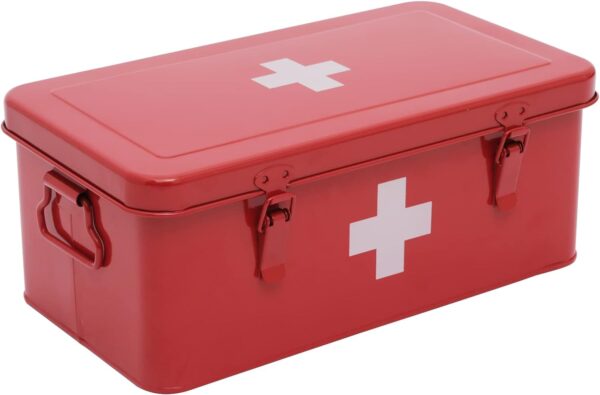 First Aid Medicine Box First Aid Kit Supplies Bin Metal.jpg