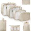 Granny Says 8 Set Beige Packing Cubes For Carry On.jpg