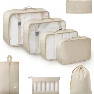 Granny Says 8 Set Beige Packing Cubes For Carry On.jpg