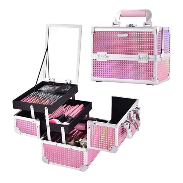 Joligrace Makeup Train Case Cosmetic Box Portable Makeup Case Organizer.jpg