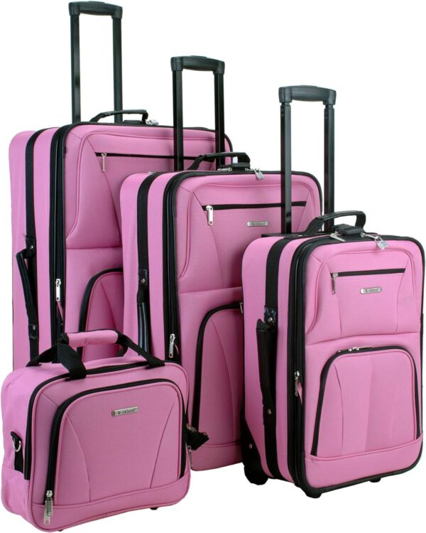 Rockland Journey Softside Upright Luggage Set Expandable Pink 4 Piece 14192428.jpg