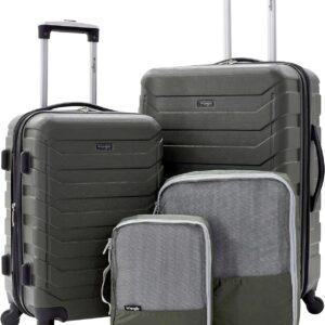 Wrangler 4 Piece Elysium Luggage And Packing Cubes Set Olive.jpg