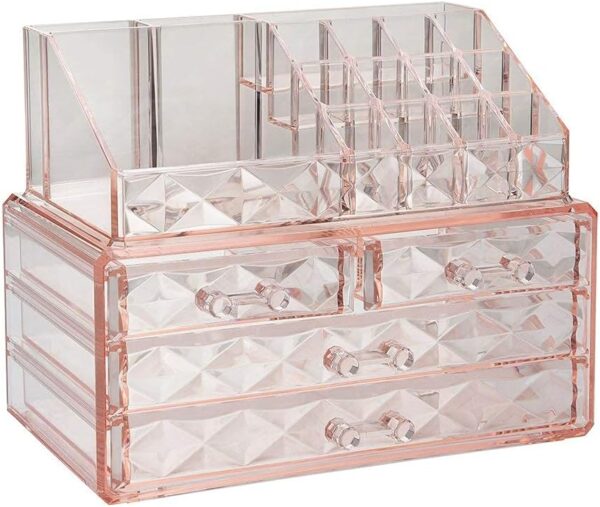 Zhiai Jewelry And Cosmetic Boxes With Brush Holder Pink.jpg