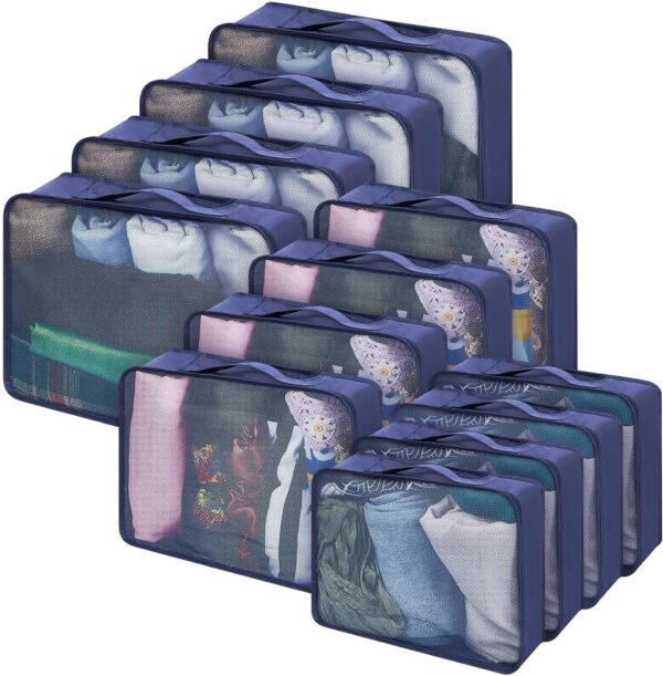 12 Pcs Packing Cubes For Suitcase Travel Luggage Bags Bulk.jpg