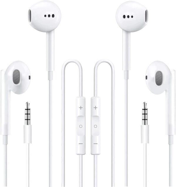 2 Packs Apple Wired Headphones Earbuds With Microphonein Ear Earphones Volume.jpg