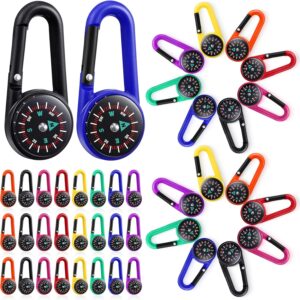 32 Pcs Compass Keychain For Kids Adventure Camping Small Keychain.jpg