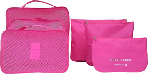 6 Sets Travel Organizers Packing Cubes Luggage Organizers Compression Pouchesrose.jpg