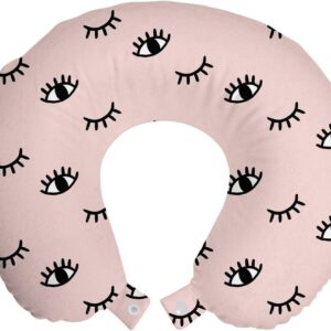 Ambesonne Eyelash Travel Pillow Neck Rest Doodle Style Open And.jpg