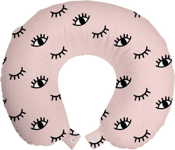 Ambesonne Eyelash Travel Pillow Neck Rest Doodle Style Open And.jpg