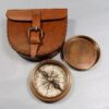 Authentic Vintage Style Brass Pocket Compass With Leather Case Rustic.jpg