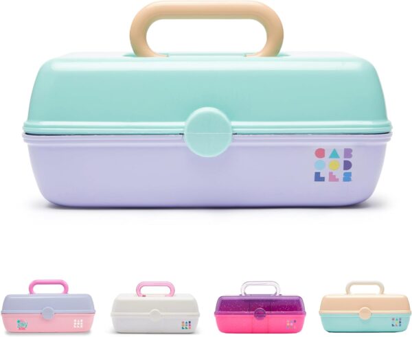 Caboodles Pretty In Petite Makeup Box Two Tone Seafoam On Lavender.jpg