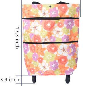 Collapsible Trolley Bagsshopping Trolley Bag Suitable For Shoppersstudentswomenmenparents Red Flower.jpg