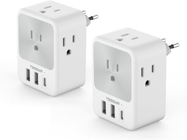 European Travel Plug Adapter 2 Packs Tessan Us To Europe.jpg