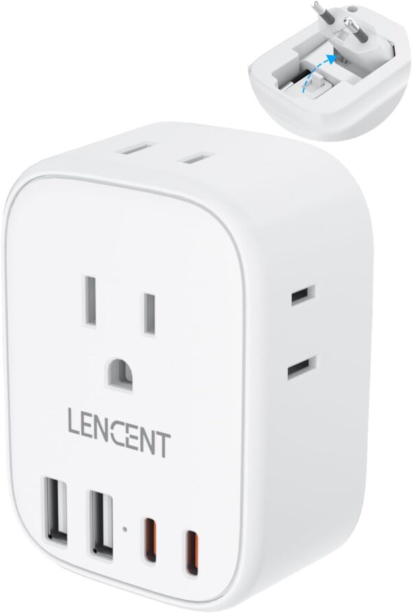 European Travel Plug Adapter Lencent International Type C Foldable Power Plug.jpg