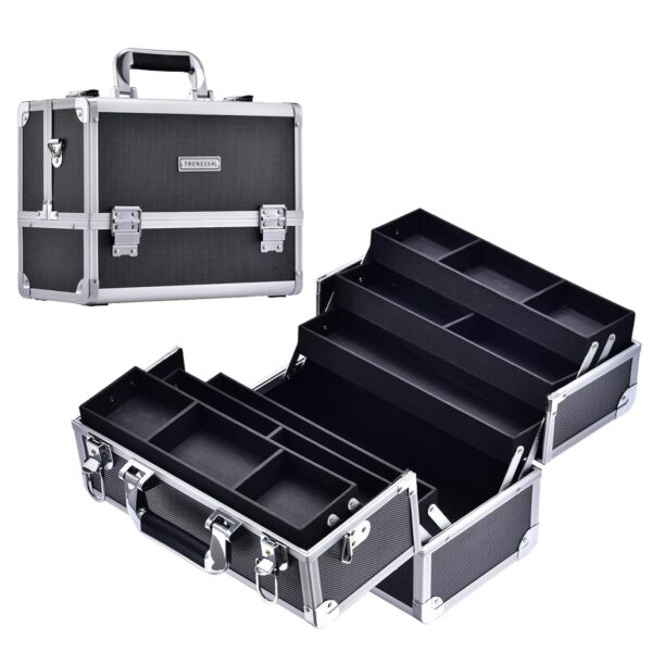 Frenessa Makeup Train Case Large Cosmetic Box 6 Tier Trays.jpg