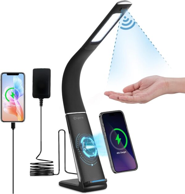 Led Desk Lamp With Wireless Charger Usb Charging Port Stepless.jpg