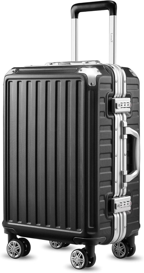 Luggex Carry On Luggage With Aluminum Frame 36l Polycarbonate Zipperless.jpg