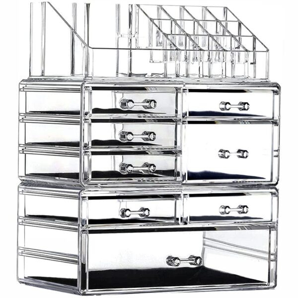 Large Clear Makeup Organizer Skin Care Cosmetic Display Cases Stackable.jpg