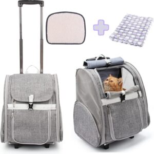 Lollimeow Pet Rolling Carrier Dog Backpack With Wheelscatspuppies Travel Bag.jpg