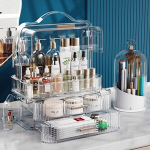 Makeup Organizers Skincare Organizers With 2 Layer Box And Transparent Cover.jpg