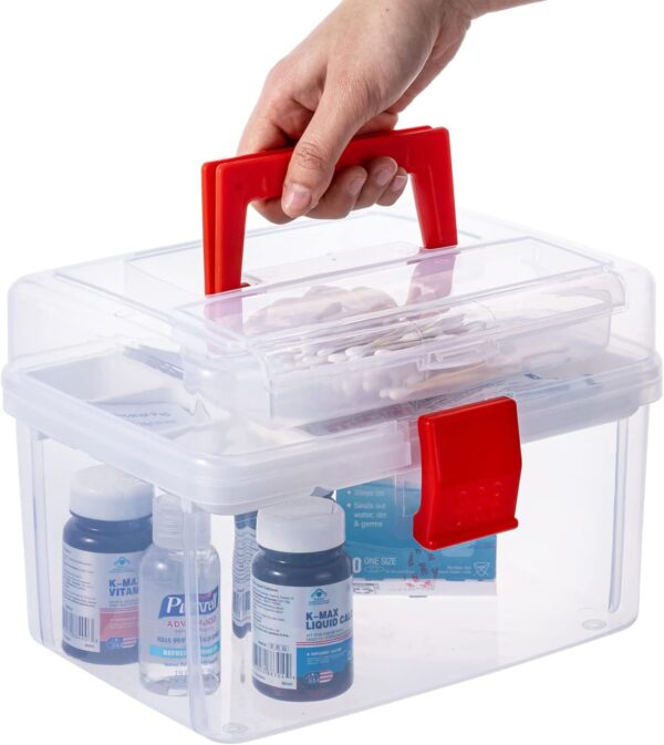 Mygift Premium Clear First Aid Bin With Detachable Tray And.jpg