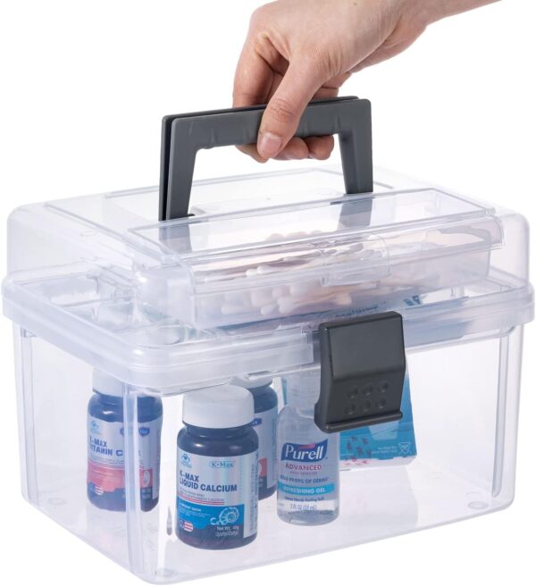 Mygift Premium Clear First Aid Kit Bin With Detachable Tray.jpg