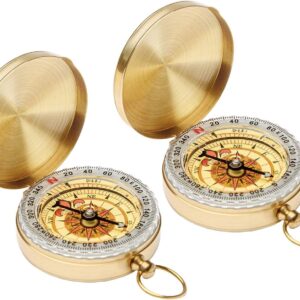 Orienteering Compass Hiking Backpacking Camping Boating Survival Compass Golden Metal.jpg