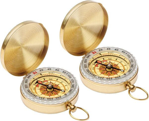 Orienteering Compass Hiking Backpacking Camping Boating Survival Compass Golden Metal.jpg