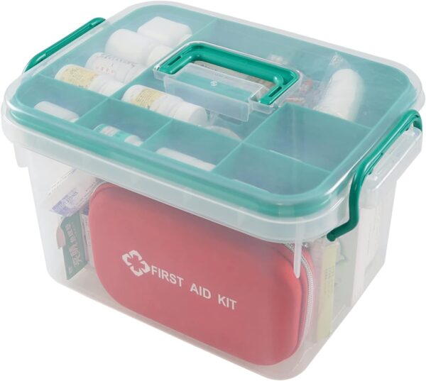 Ponpong Clear Plastic First Aid Box Empty Family Medicine Kit.jpg