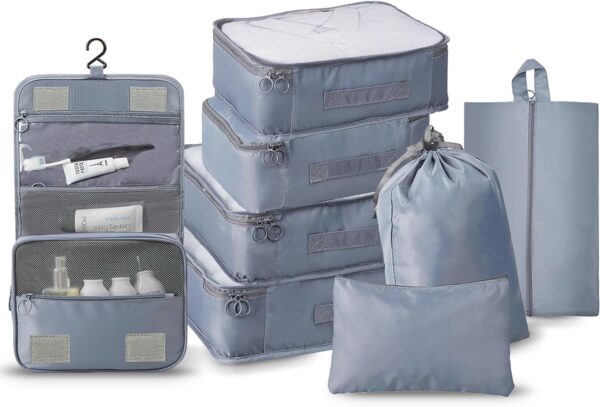 Tarfepa 8 Piece Compression Packing Cubes Set2 Colors For Luggage.jpg