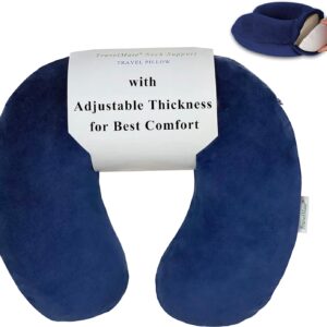 Travelmate Memory Foam Neck Pillow Adjustable Thickness For Best.jpg