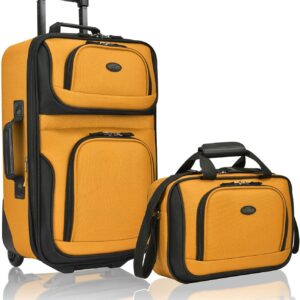 Us Traveler Rio Rugged Fabric Expandable Carry On Luggage Set Orange.jpg