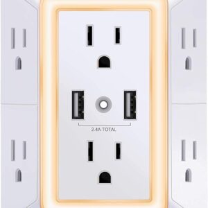 Usb Wall Charger Surge Protector Powrui 6 Outlet Extender With 2.jpg