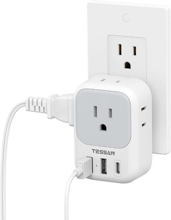 Usb Wall Charger Usb Plug Adapter Outlet Extender Tessan 3.jpg