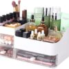 White Makeup Organizer With 3 Drawers Plastic Skincare And Cosmetic.jpg