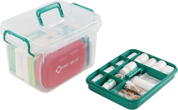 Xyskin Clear First Aid Box Organizer With Compartments Plastic Handle.jpg