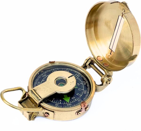 Collectiblesbuy Vintage Old Style Military Compass Nautical Pocket Shiny Brass.jpg