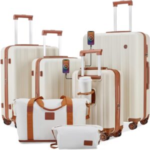 Imiomo Luggage Sets 4 Piece Expandable Luggage Set Hardside Carry.jpg