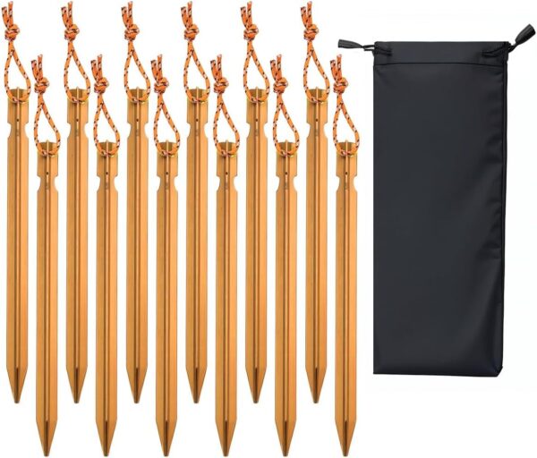 12 Pack Tent Stakes 7 Inch Ultralight Aluminum Ground Pegs With.jpg