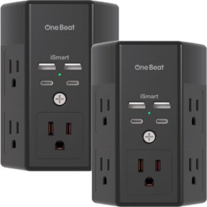 2 Pack Multi Plug Outlet Surge Protector 5 Outlet Extender.jpg