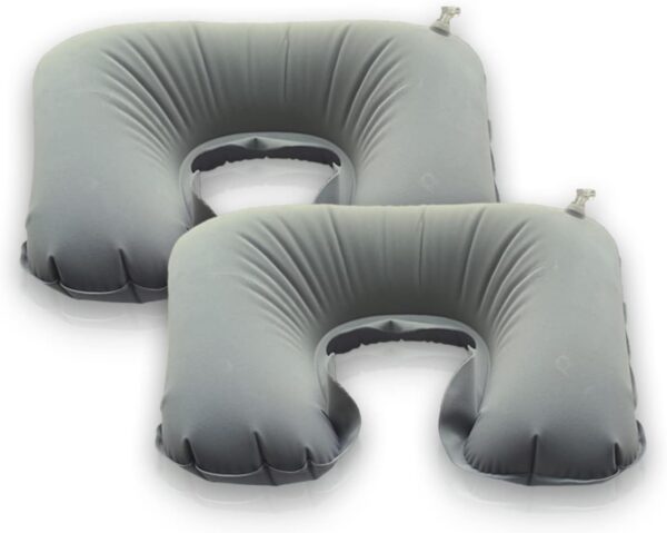 2 Pack U Shaped Inflatable Travel Neck Pillow Flocked Fabric Air.jpg