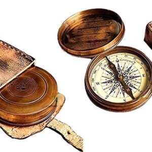 25 Robert Frost Poem Compass With Handmade Leather Carry Case.jpg