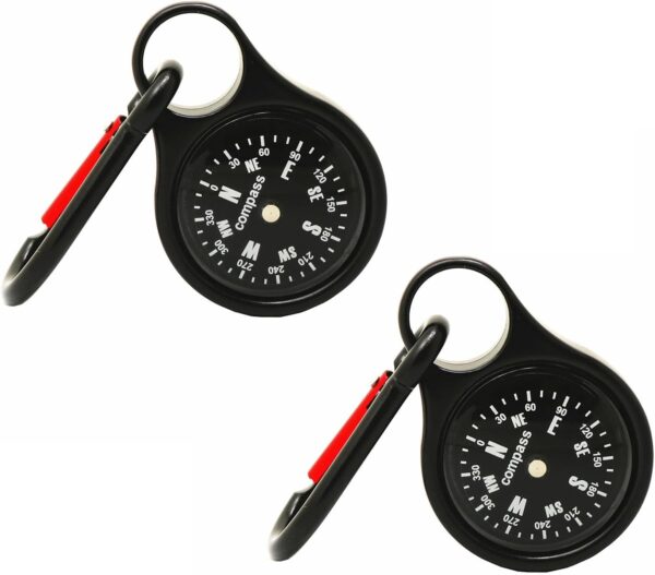 2pcs Carabiner Compass Mini Compass Keychain Portable Compass Keychain Compass.jpg