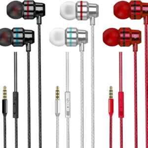 3 Pack Wired Earbuds Wired In Ear Headphones With Microphone And.jpg