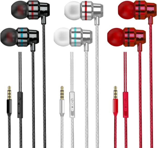 3 Pack Wired Earbuds Wired In Ear Headphones With Microphone And.jpg