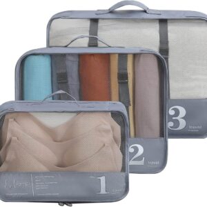 3 Set Packing Cubes For Travel Luggage Organizer Waterproof Mesh.jpg