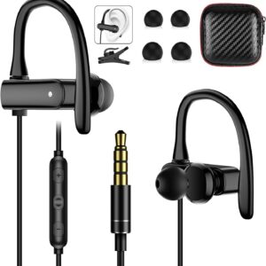 35mm Headphones Wired With Microphone Over Ear Hook Buds Wrap.jpg