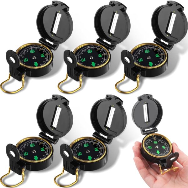 6 Pcs Multifunctional Military Compass Waterproof Metal Compasses With Magnifying.jpg